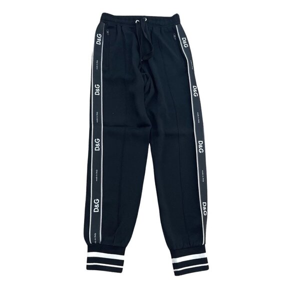 Dolce & Gabbana black side logo stripe joggers size 42 - Picture 1 of 7